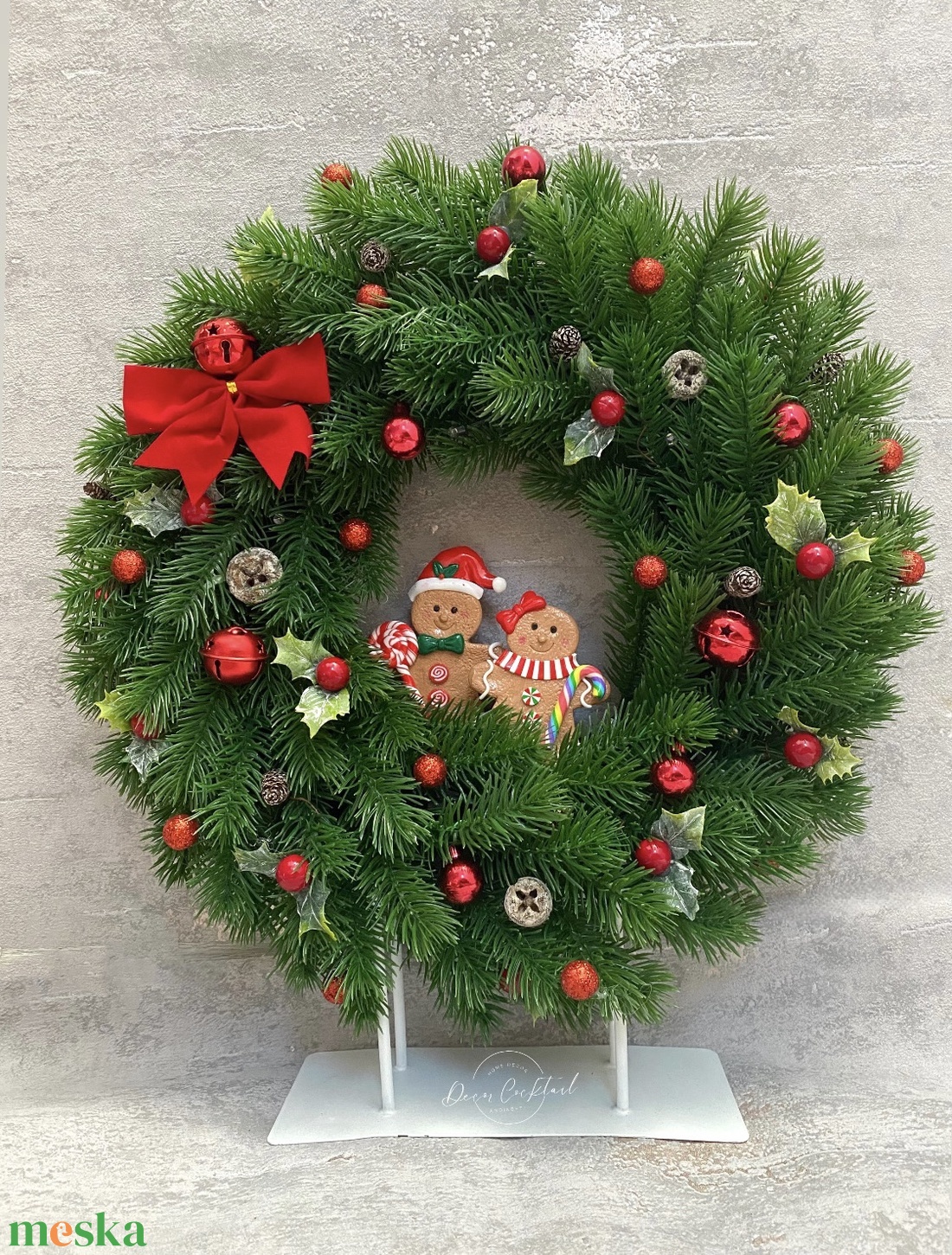 Élethű műfenyő karácsonyi kopogtató - karácsony - adventi díszek - adventi ajtódísz - Meska.hu