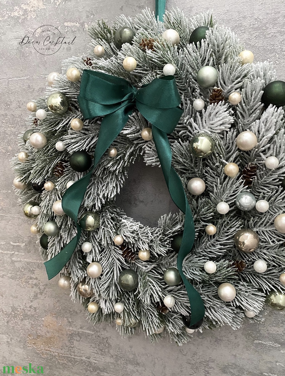 Havas műfenyő kopogtató - karácsony - adventi díszek - adventi ajtódísz - Meska.hu