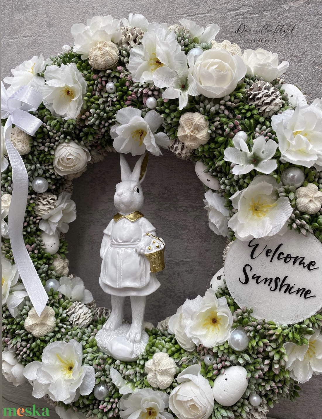 Nyuszis ajtókopogtató - otthon & életmód - dekoráció - ajtó- és ablak dekoráció - ajtódísz & kopogtató - Meska.hu