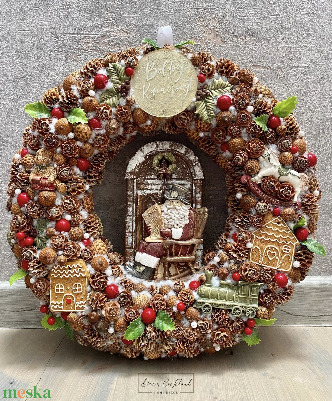 Karacsonyi ajtókopogtató - karácsony - adventi díszek - adventi ajtódísz - Meska.hu