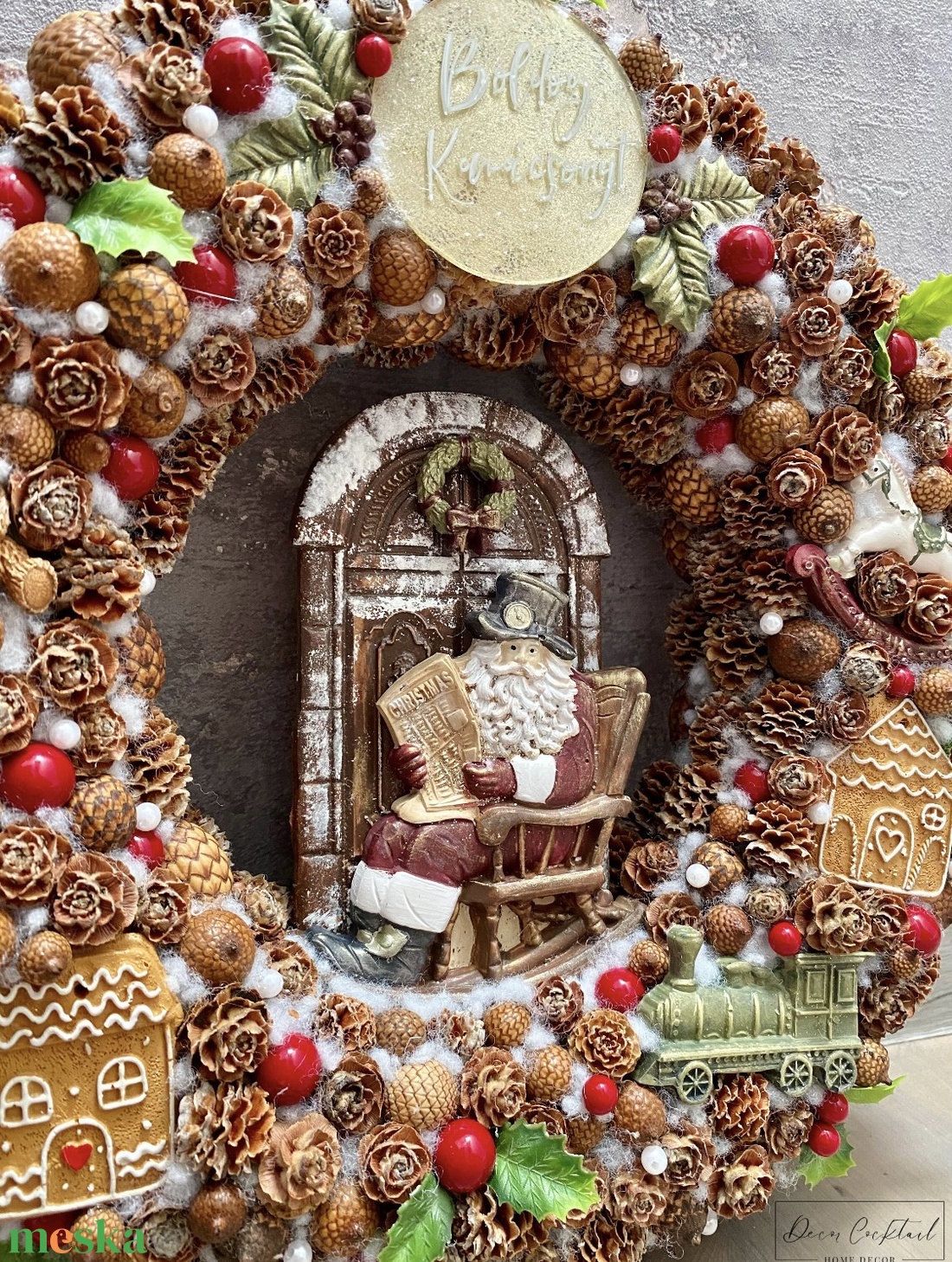 Karacsonyi ajtókopogtató - karácsony - adventi díszek - adventi ajtódísz - Meska.hu