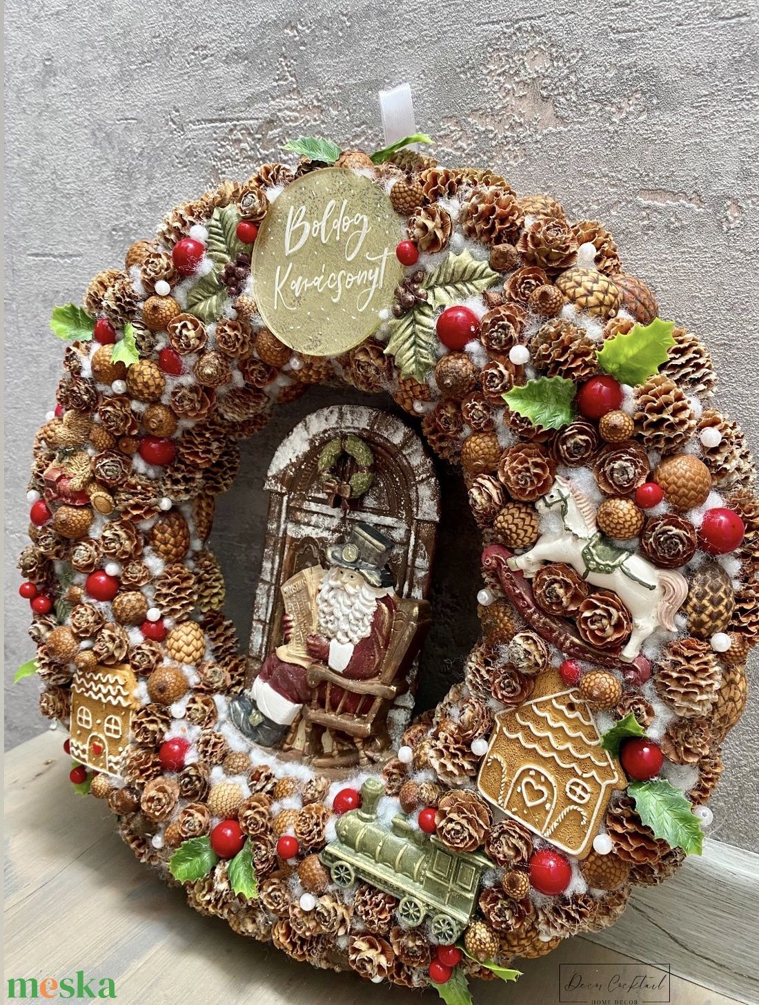 Karacsonyi ajtókopogtató - karácsony - adventi díszek - adventi ajtódísz - Meska.hu