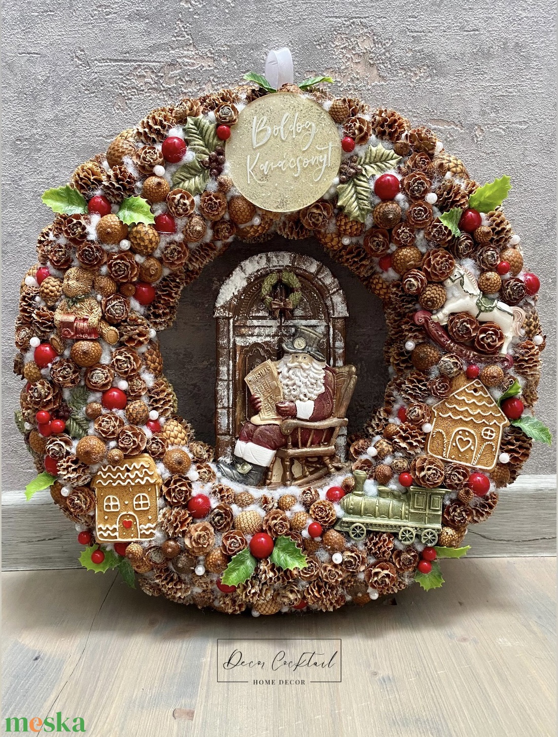 Karacsonyi ajtókopogtató - karácsony - adventi díszek - adventi ajtódísz - Meska.hu