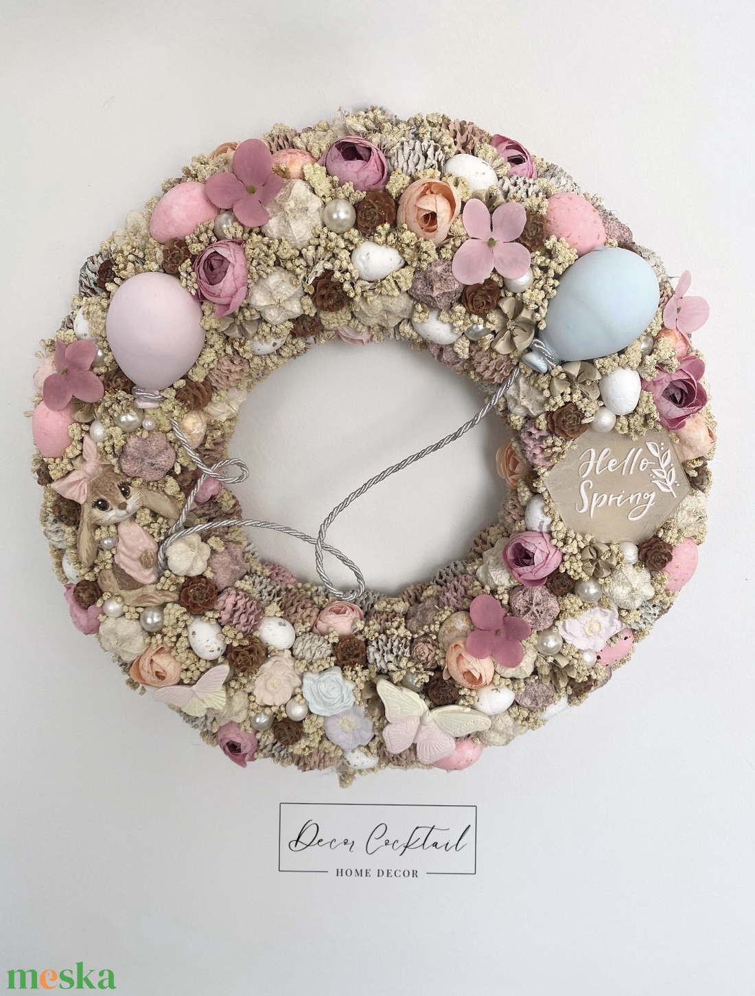 Nyuszi lufikkal kopogtató - otthon & életmód - dekoráció - ajtó- és ablak dekoráció - ajtódísz & kopogtató - Meska.hu