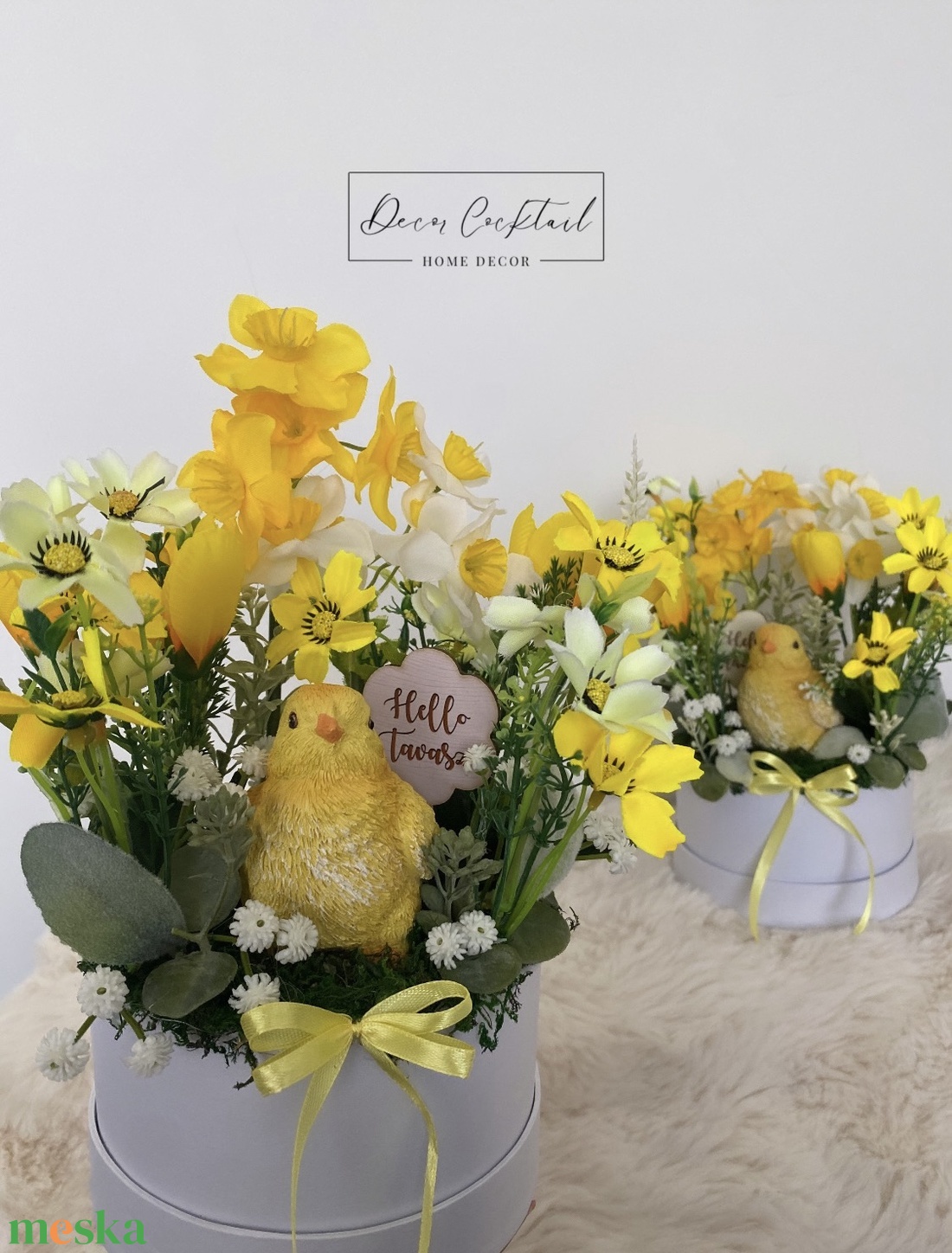 Csibés asztali dekoráció - ünnepi díszek, dekorációk - húsvéti díszek és dekorációk - húsvéti asztaldíszek - Meska.hu