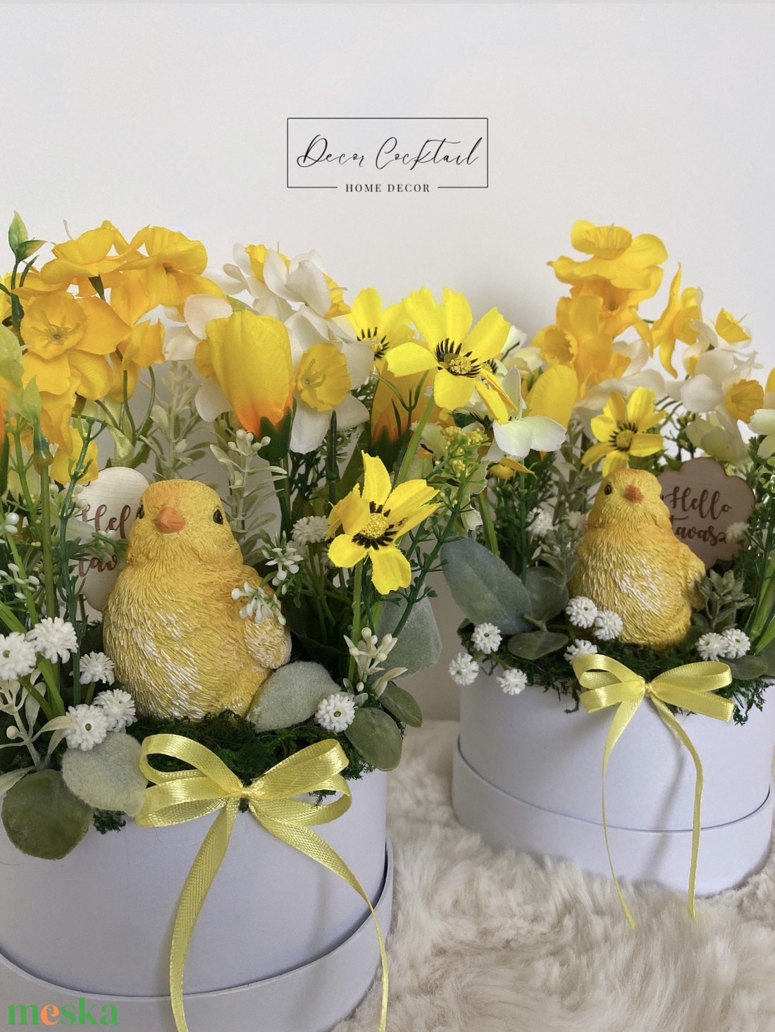 Csibés asztali dekoráció - ünnepi díszek, dekorációk - húsvéti díszek és dekorációk - húsvéti asztaldíszek - Meska.hu