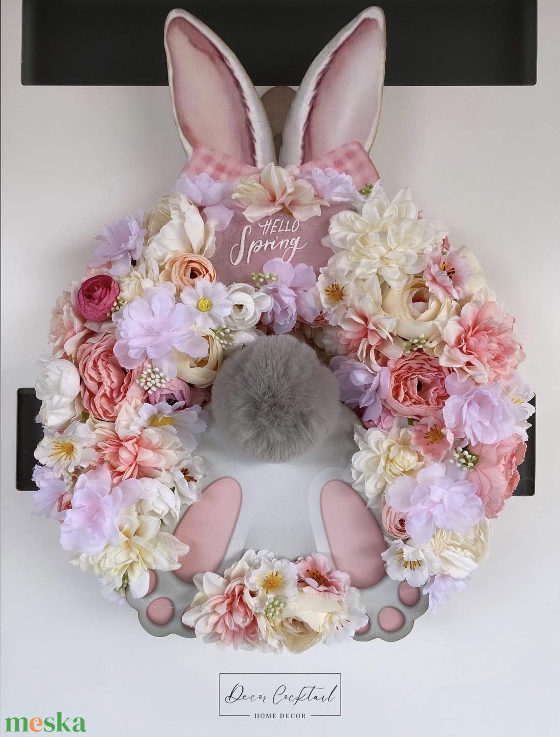 Nyuszipopós ajtókopogtató - ünnepi díszek, dekorációk - húsvéti díszek és dekorációk - húsvéti ajtódísz, kopogtató - Meska.hu