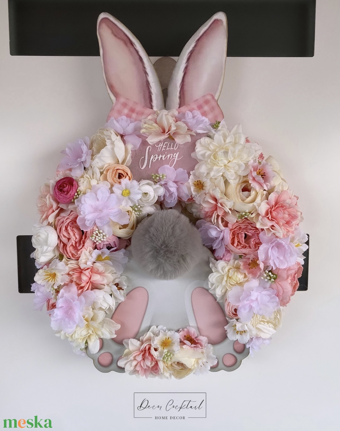 Nyuszipopós ajtókopogtató - ünnepi díszek, dekorációk - húsvéti díszek és dekorációk - húsvéti ajtódísz, kopogtató - Meska.hu