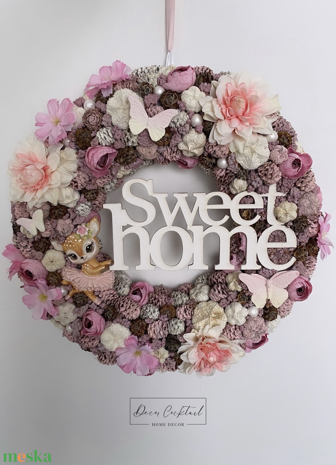 Tavaszi-nyári ajtódísz őzikével - otthon & életmód - dekoráció - ajtó- és ablak dekoráció - ajtódísz & kopogtató - Meska.hu