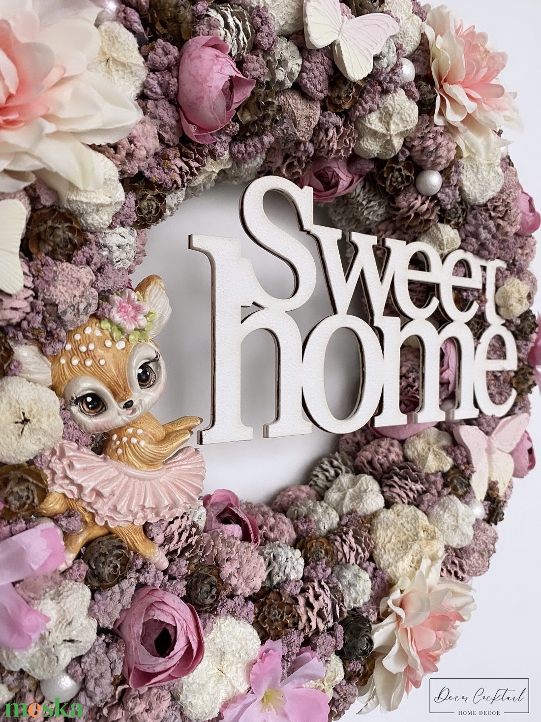 Tavaszi-nyári ajtódísz őzikével - otthon & életmód - dekoráció - ajtó- és ablak dekoráció - ajtódísz & kopogtató - Meska.hu