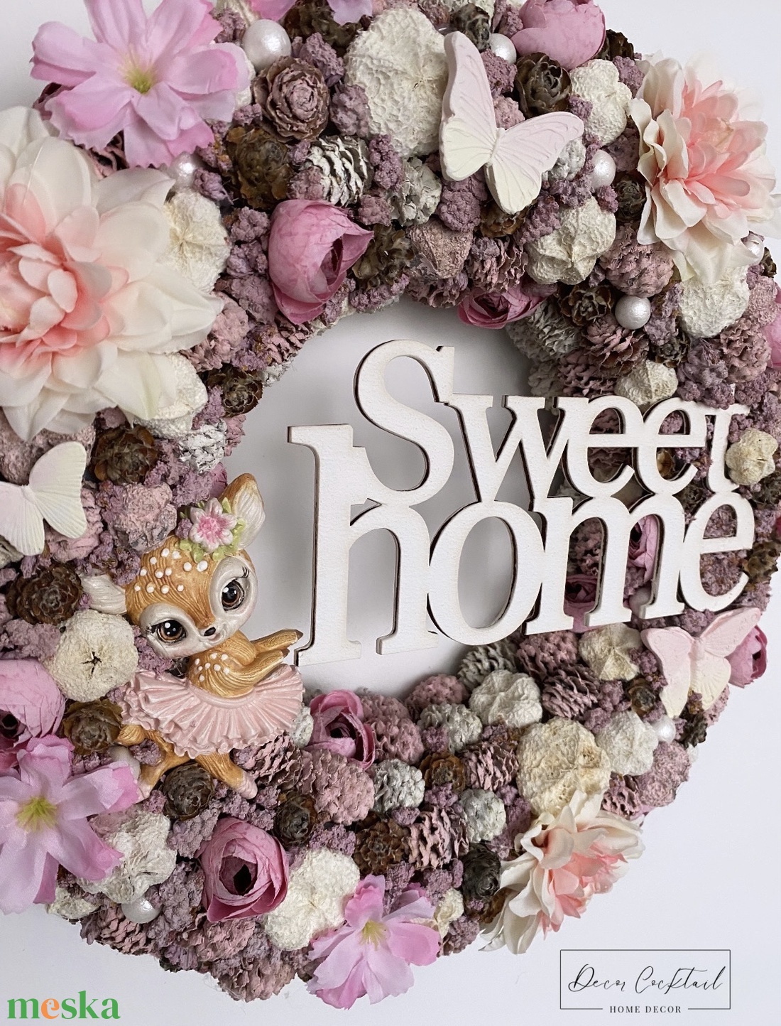 Tavaszi-nyári ajtódísz őzikével - otthon & életmód - dekoráció - ajtó- és ablak dekoráció - ajtódísz & kopogtató - Meska.hu