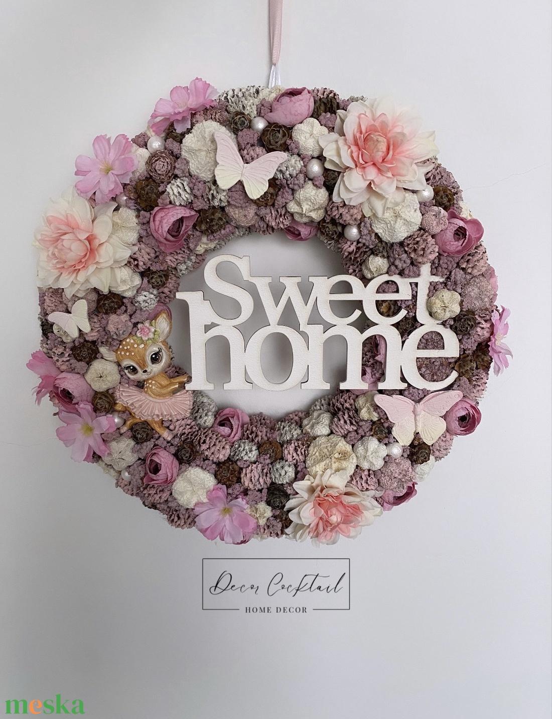 Tavaszi-nyári ajtódísz őzikével - otthon & életmód - dekoráció - ajtó- és ablak dekoráció - ajtódísz & kopogtató - Meska.hu