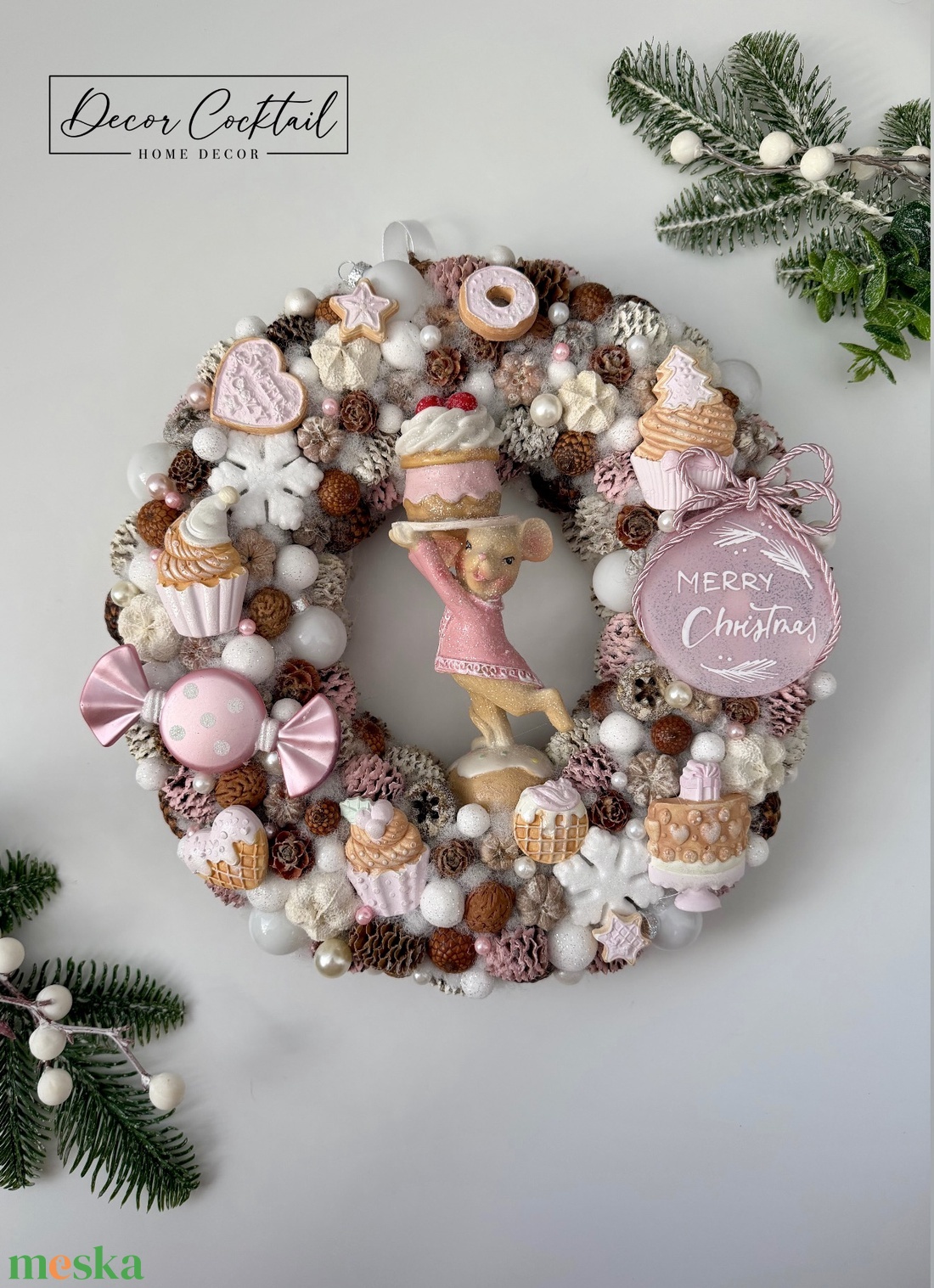Egérkés ajtókopogtató - karácsony - adventi díszek - adventi ajtódísz - Meska.hu