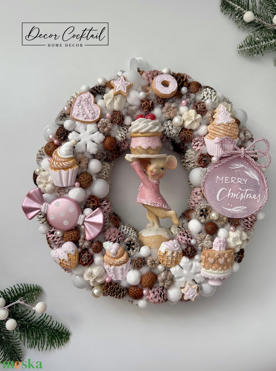 Egérkés ajtókopogtató - karácsony - adventi díszek - adventi ajtódísz - Meska.hu