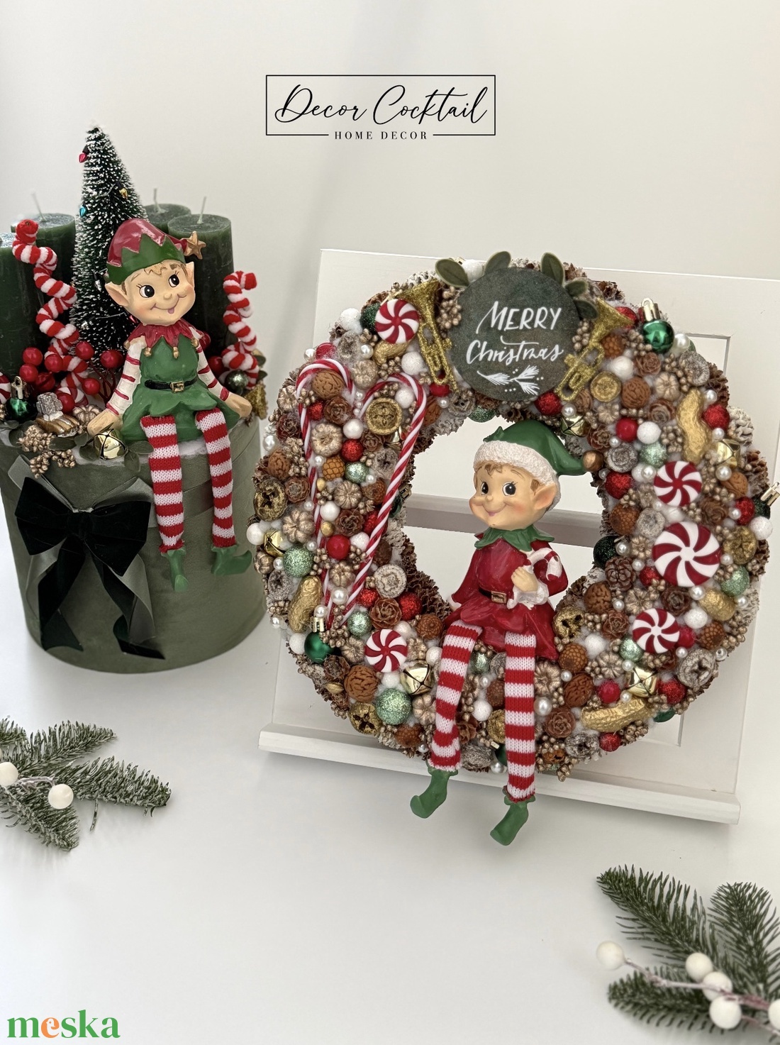 Adventi manós koszorú, asztaldísz - karácsony - adventi díszek - adventi asztaldísz - Meska.hu