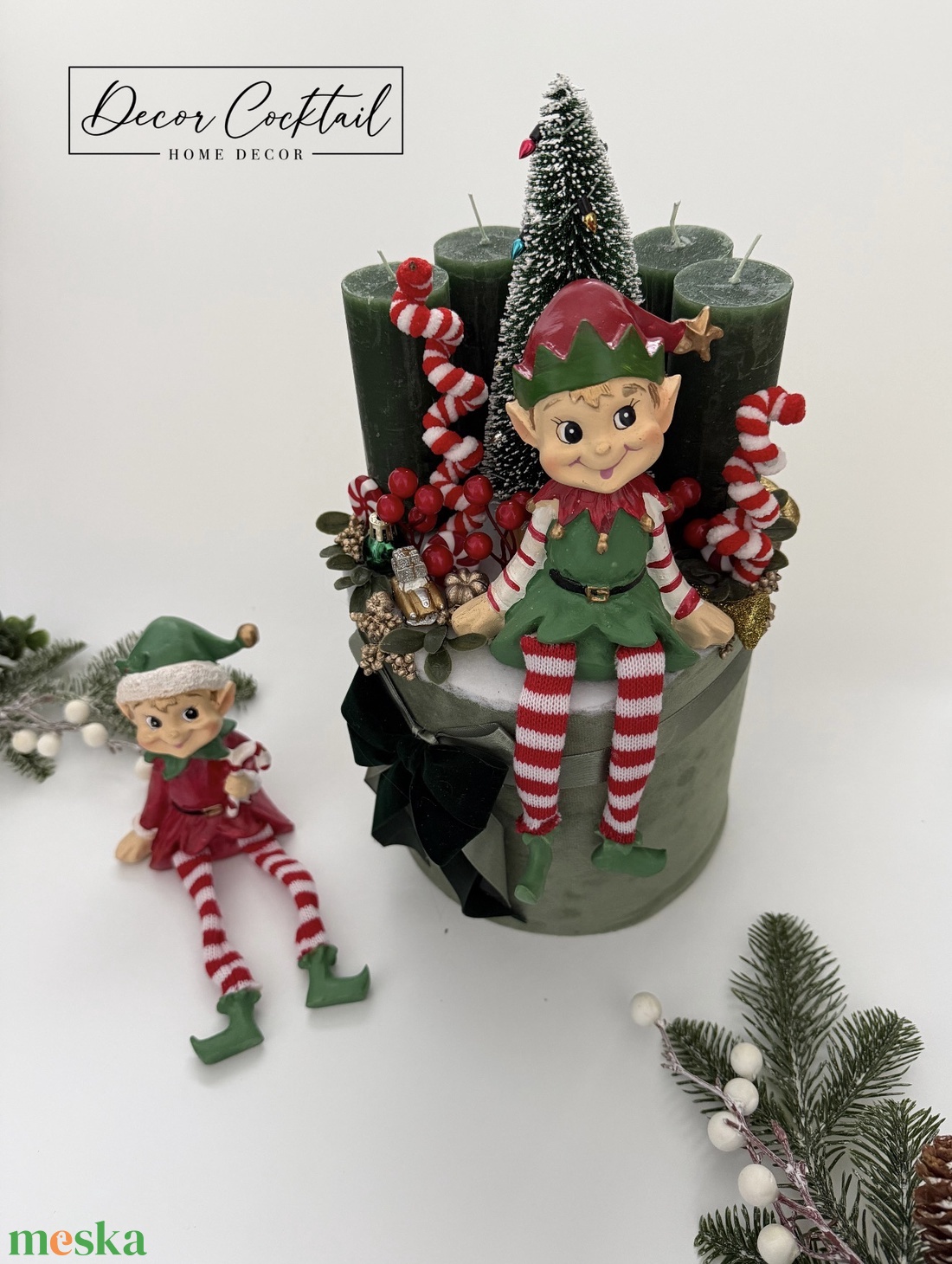 Adventi manós koszorú, asztaldísz - karácsony - adventi díszek - adventi asztaldísz - Meska.hu