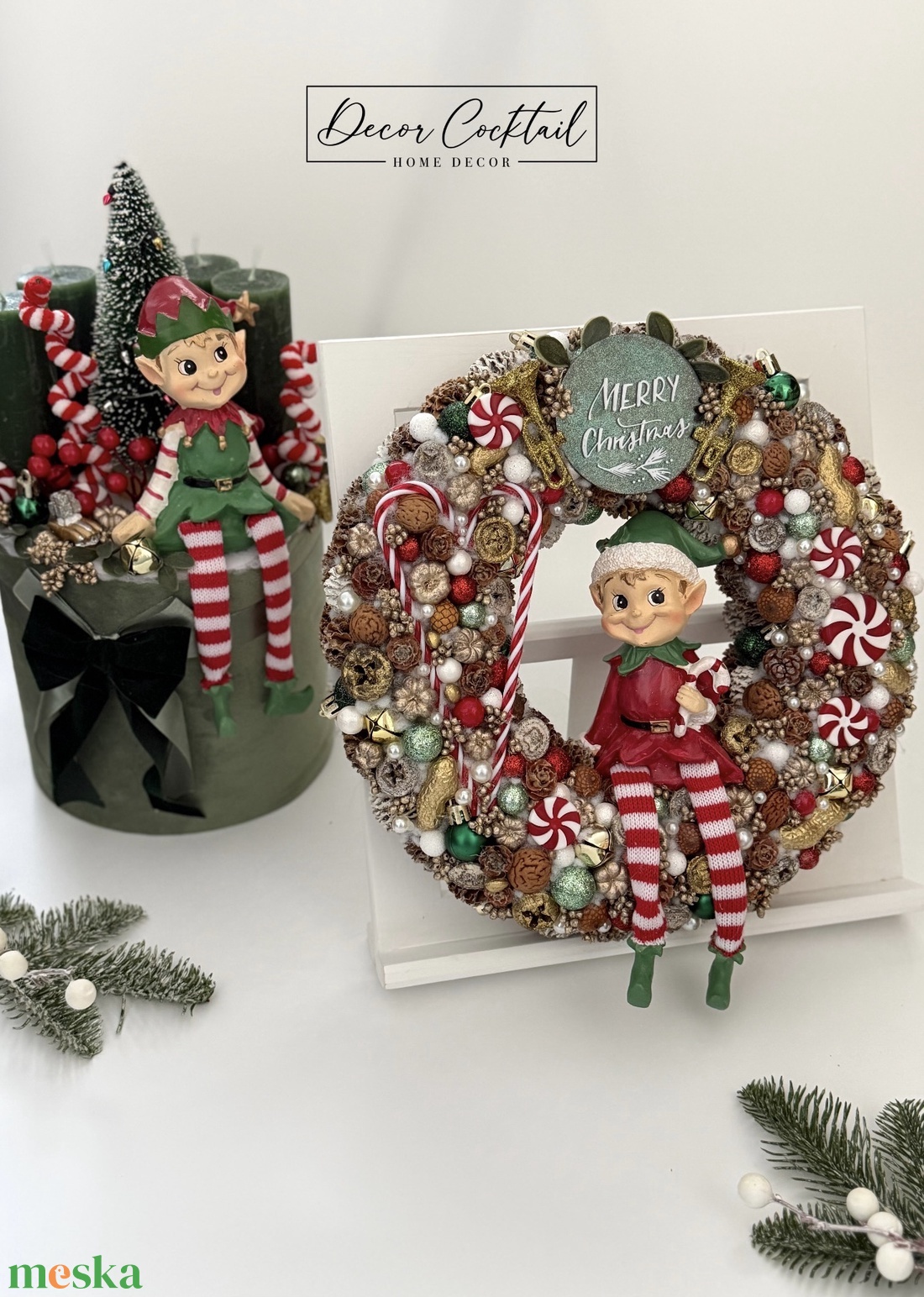 Adventi manós koszorú, asztaldísz - karácsony - adventi díszek - adventi asztaldísz - Meska.hu