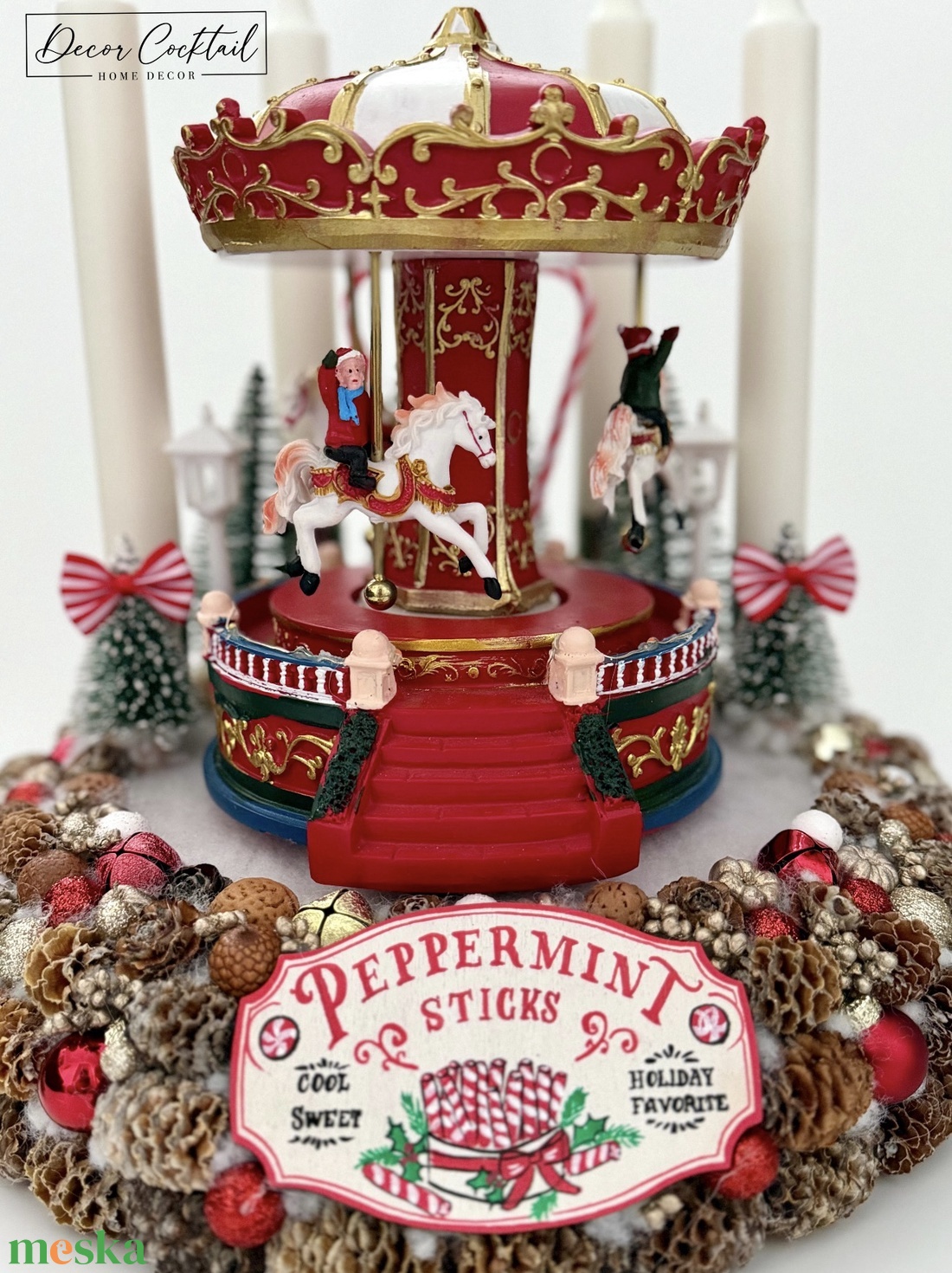 Körhintás adventi koszorú - karácsony - adventi díszek - adventi asztaldísz - Meska.hu