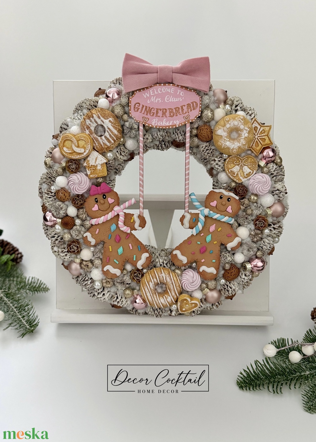 Mézeskalácsos karácsonyi ajtódísz - karácsony - adventi díszek - adventi ajtódísz - Meska.hu