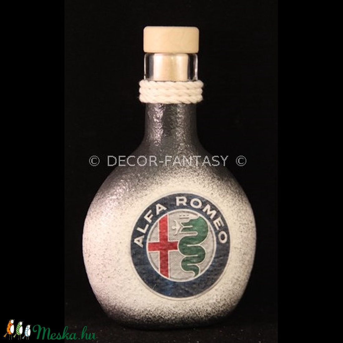 ALFA ROMEO emblémával díszített  üveg ( 0,2 l )  -  - Meska.hu
