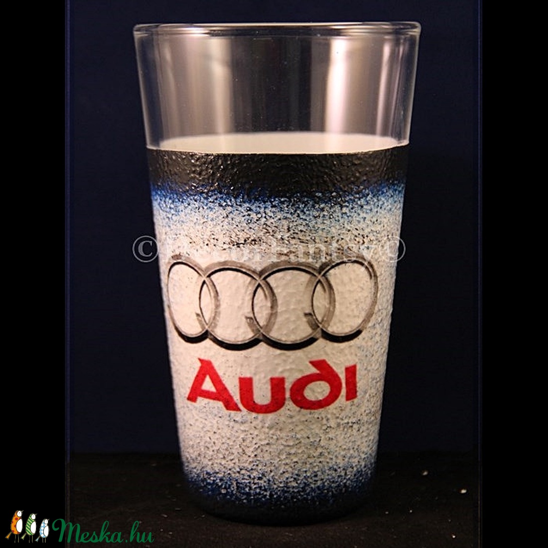 AUDI   emblémával díszített vizes pohár ( 0,3 l )  -  - Meska.hu