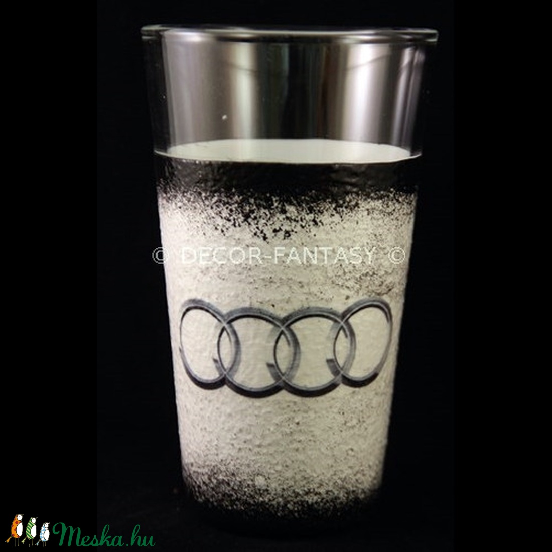 AUDI emblémával díszített vizes pohár ( 0,3 l ) - - Meska.hu AUDI emblémával díszített vizes pohár ( 0,3 l ) - - Meska.hu