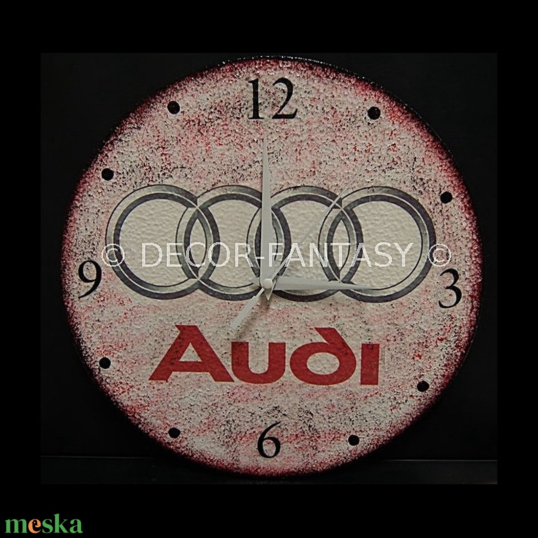 AUDI emblémával díszített óra audi autó rajongóknak - otthon & lakás - dekoráció - fali és függő dekoráció - falióra & óra - Meska.hu