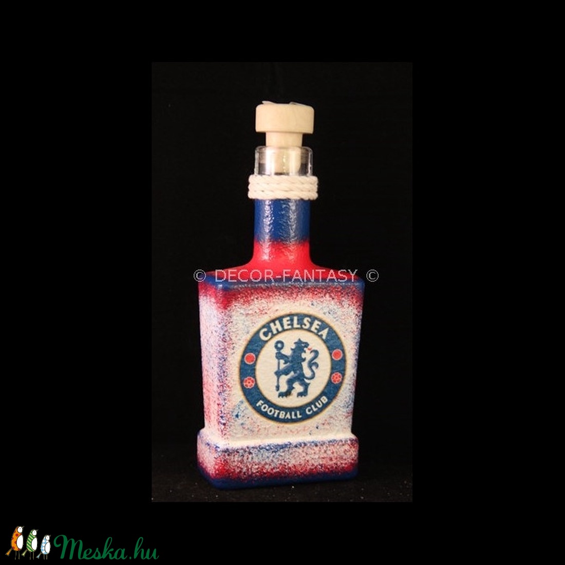 Chelsea FC emblémával díszített italos üveg ( 0,2 l ) - - Meska.hu Chelsea FC emblémával díszített italos üveg ( 0,2 l ) - - Meska.hu