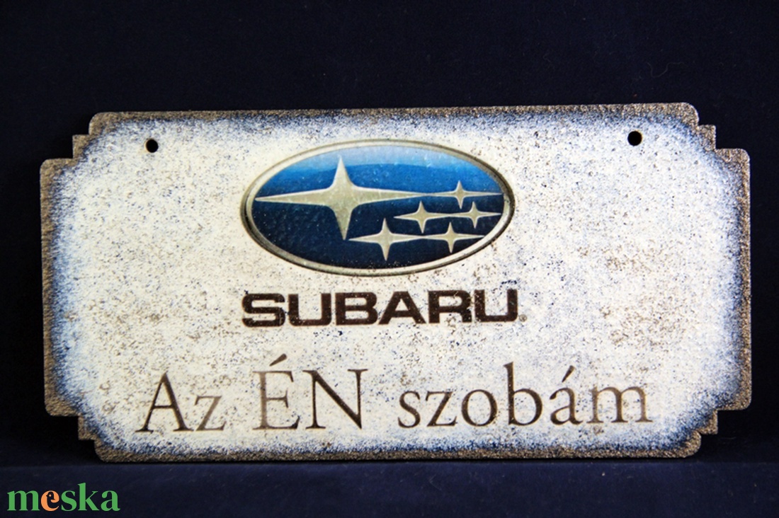 SUBARU emblémás  Én Szobám tábla ( 20 x 10 cm )  - otthon & lakás - dekoráció - ajtó- és ablak dekoráció - ajtódísz & kopogtató - Meska.hu