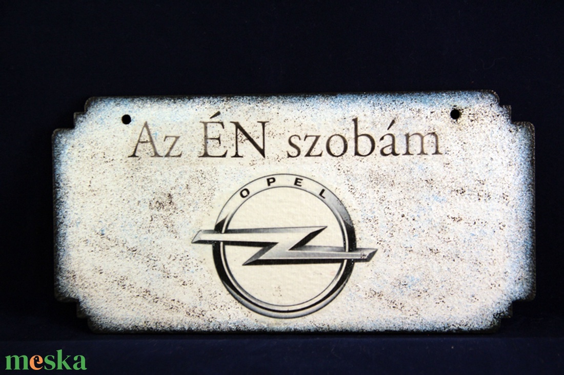 OPEL  emblémás -  ÉN SZOBÁM tábla ( 20 x 10 cm )#2 - otthon & életmód - dekoráció - ajtó- és ablak dekoráció - ajtódísz & kopogtató - Meska.hu