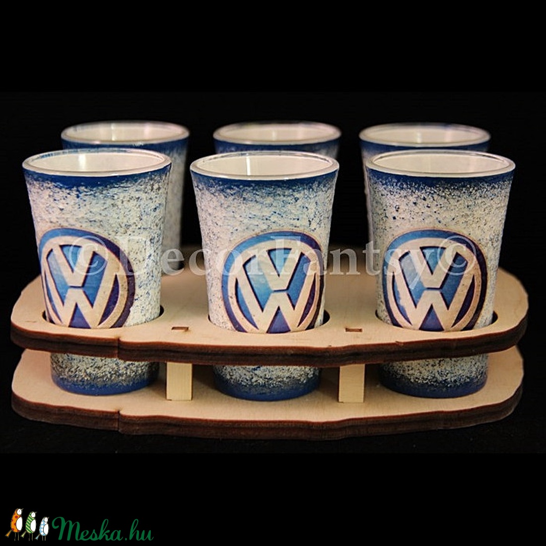 VOLKSWAGEN emblémával díszített pohár szett ( 6 x 45 ml pohár + tartó ) - - Meska.hu VOLKSWAGEN emblémával díszített pohár szett ( 6 x 45 ml pohár + tartó ) - - Meska.hu