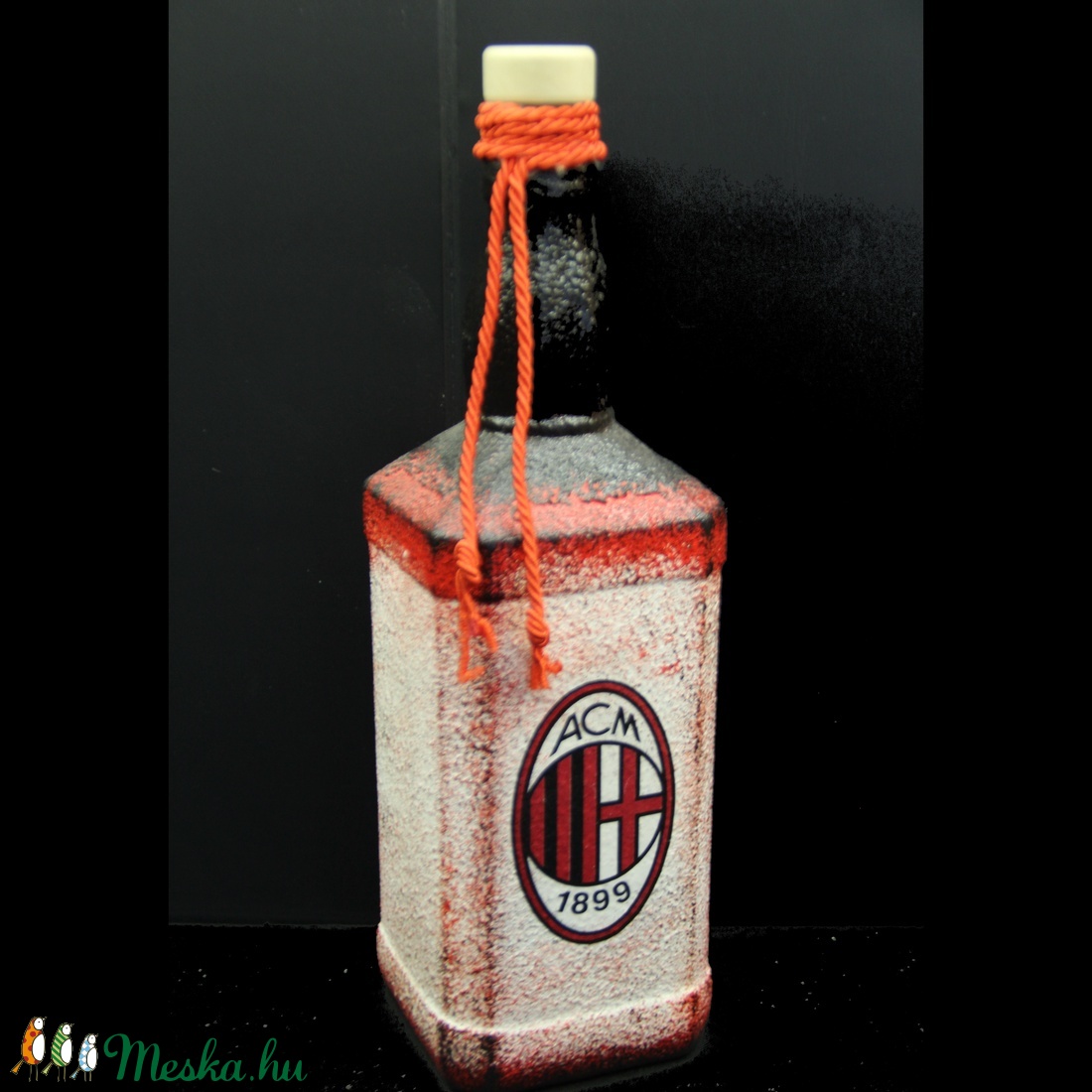 AC MILAN emblémával díszített üveg ( 0,75 l üveg ) - - Meska.hu AC MILAN emblémával díszített üveg ( 0,75 l üveg ) - - Meska.hu
