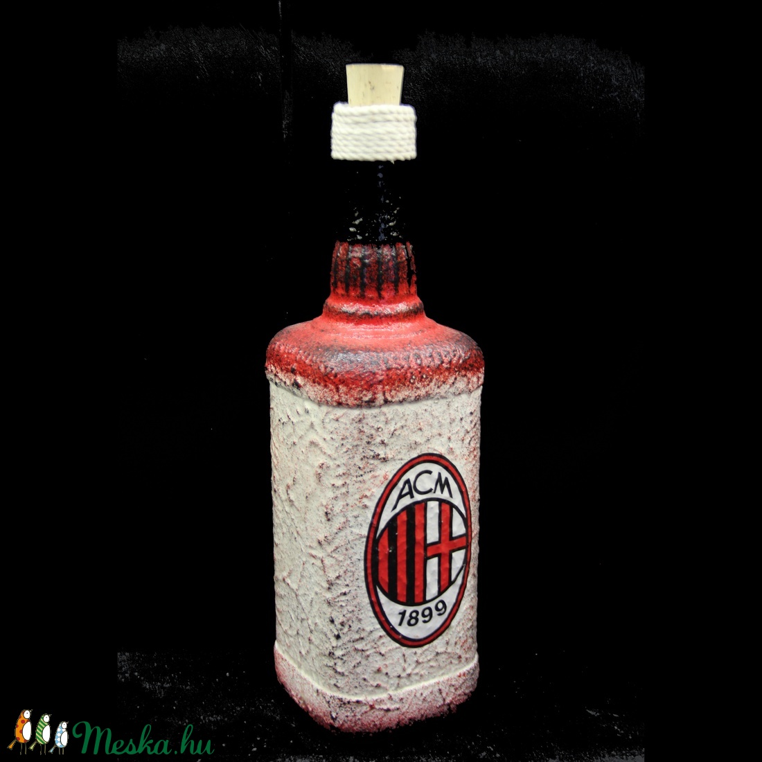AC MILAN emblémával díszített üveg ( 0,75 l üveg ) - - Meska.hu AC MILAN emblémával díszített üveg ( 0,75 l üveg ) - - Meska.hu