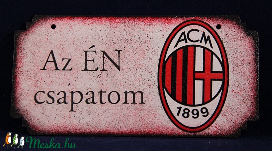AC MILAN  emblémával díszített ajtó tábla-ÉN CSAPATOM -  - Meska.hu