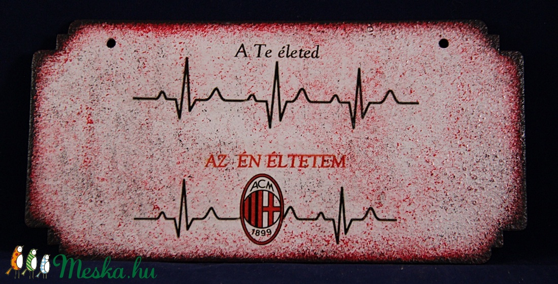 AC MILAN  emblémával díszített ajtó tábla-ÉN ÉLETEM - otthon & életmód - dekoráció - Meska.hu