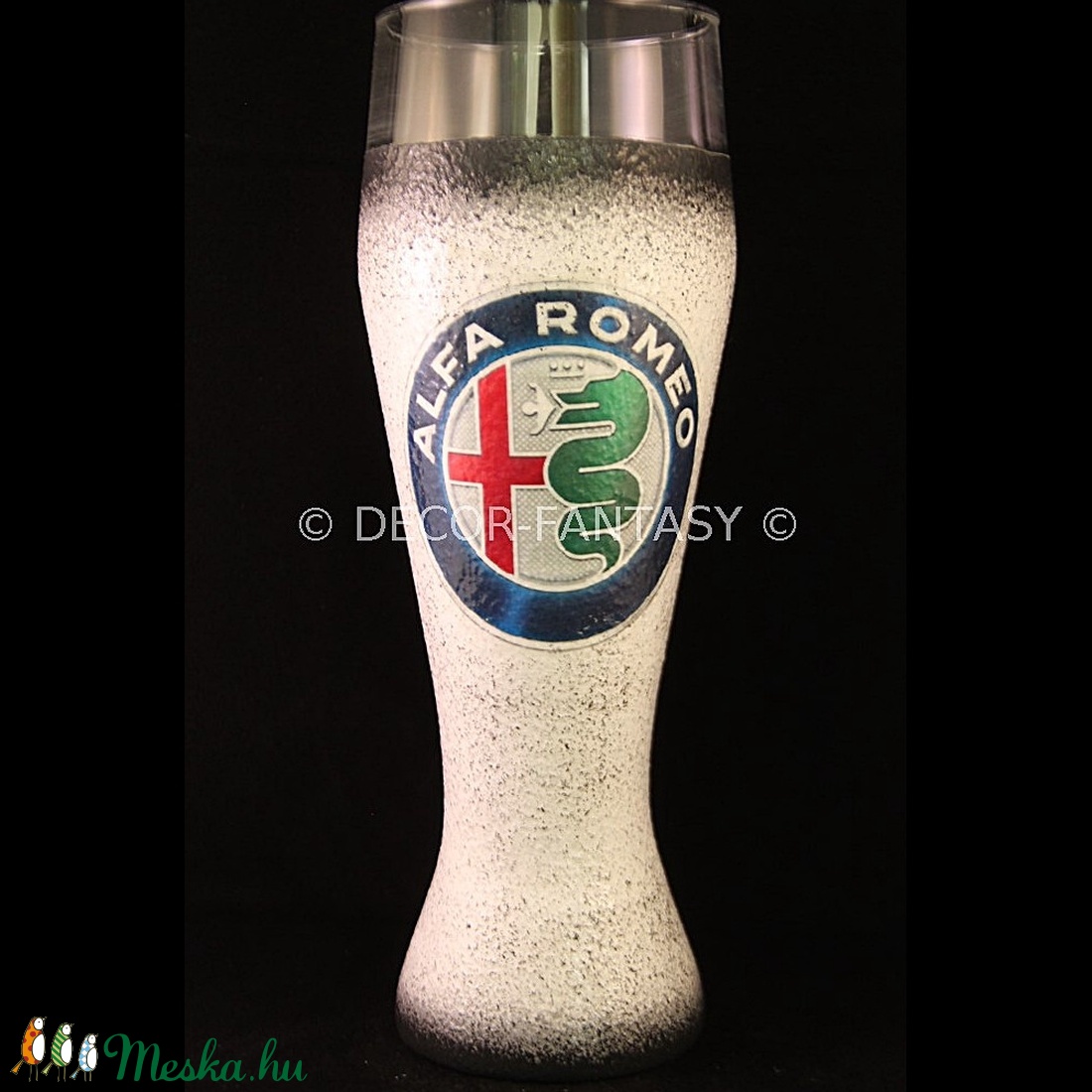 ALFA-ROMEO emblémával díszített nagy sörös pohár ( 0,5 l ) - - Meska.hu ALFA-ROMEO emblémával díszített nagy sörös pohár ( 0,5 l ) - - Meska.hu