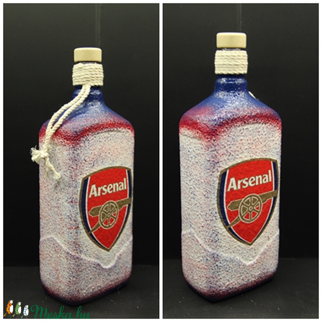 ARSENAL  emblémával díszített pálinkás üveg ( 1,0 l ) ; Igazán egyedi Arsenal szurkolói ajándék - otthon & életmód - konyhafelszerelés, tálalás - Meska.hu