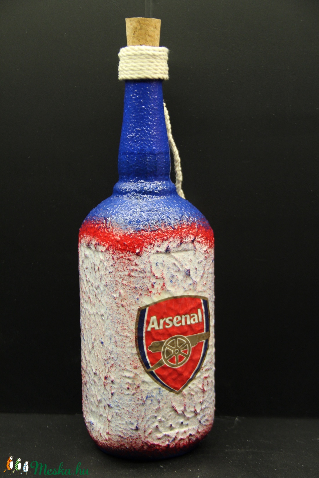 ARSENAL  emblémával díszített üveg ( 0,75 l ) ; Igazán egyedi Arsenal szurkolói ajándék - otthon & életmód - konyhafelszerelés, tálalás - Meska.hu