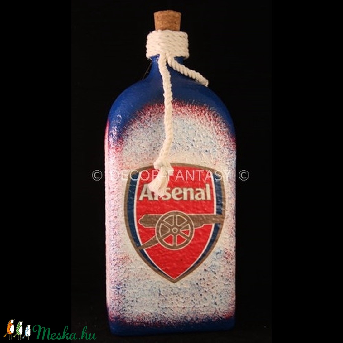 ARSENAL emblémával díszített üveg ( 1,0 l ) - - Meska.hu ARSENAL emblémával díszített üveg ( 1,0 l ) - - Meska.hu