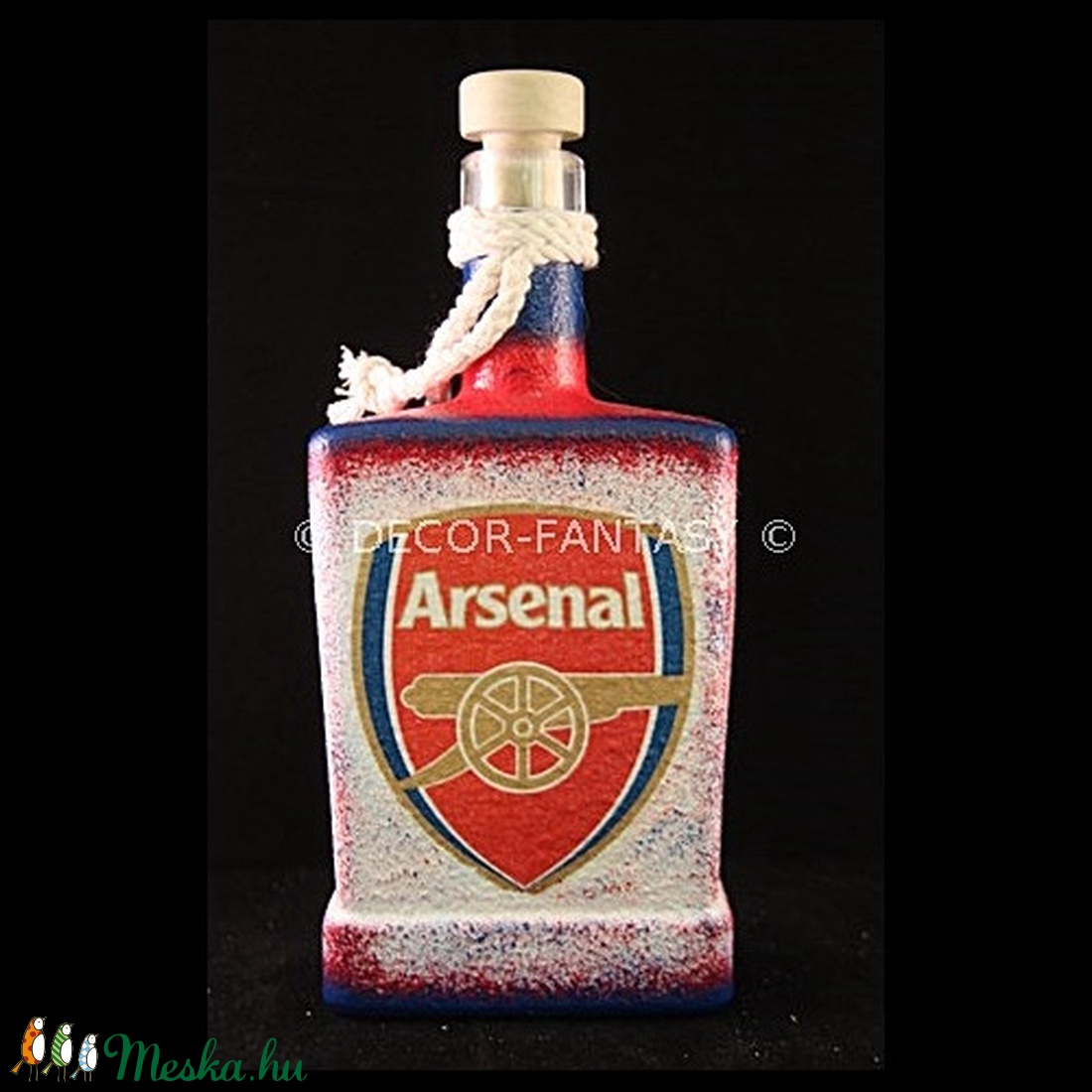 ARSENAL  emblémával díszített pálinkás üveg ( 0,5 l )  -  - Meska.hu