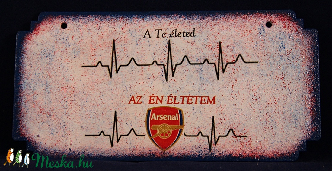 ARSENAL  emblémával díszített fa tábla - ÉN ÉLETEM ; Igazán egyedi Arsenal szurkolói ajándék - otthon & életmód - dekoráció - Meska.hu