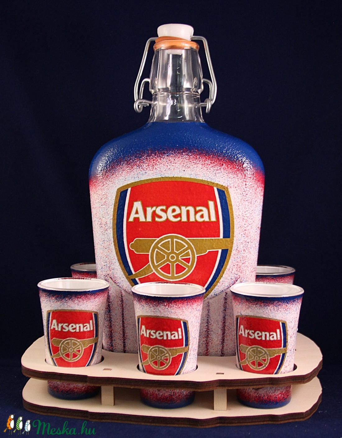 ARSENAL pálinkás szett ; Igazán egyedi Arsenal szurkolói ajándék. - otthon & életmód - dekoráció - Meska.hu