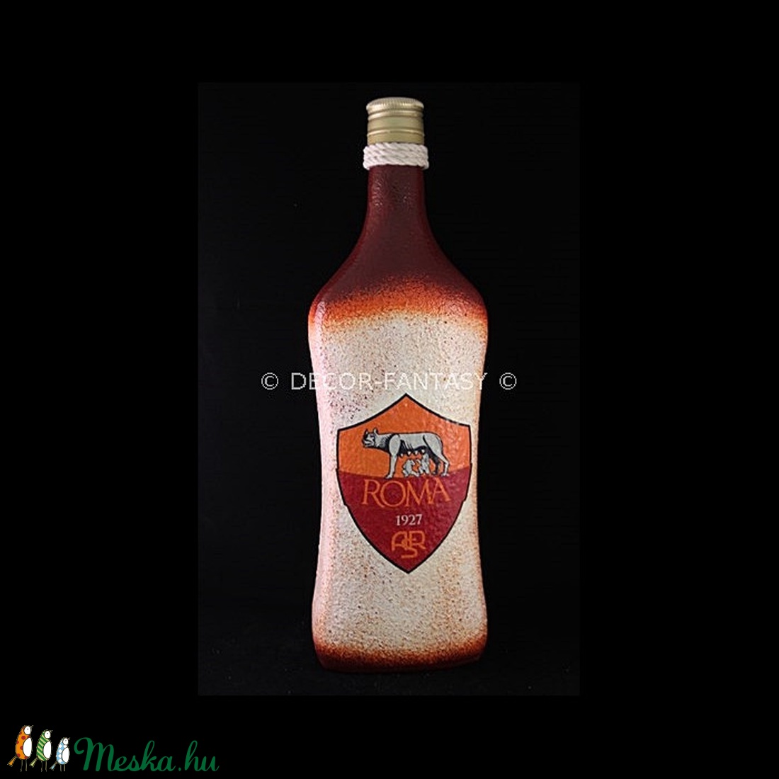 AS ROMA  italos üveg ; AS Roma ajándék férfiaknak - otthon & életmód - dekoráció - Meska.hu
