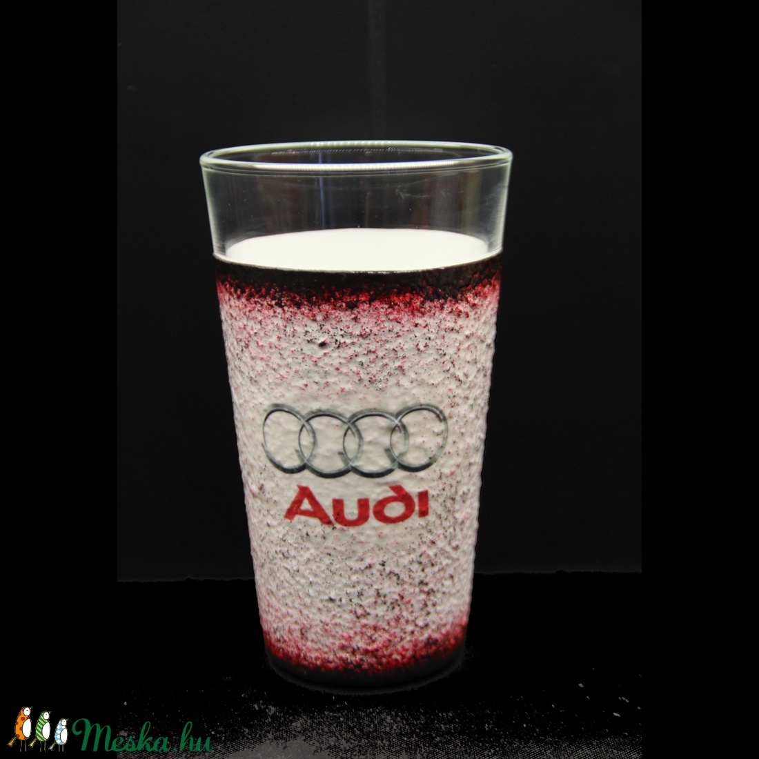 AUDI emblémával díszített vizes pohár ( 0,3 l ) - - Meska.hu AUDI emblémával díszített vizes pohár ( 0,3 l ) - - Meska.hu