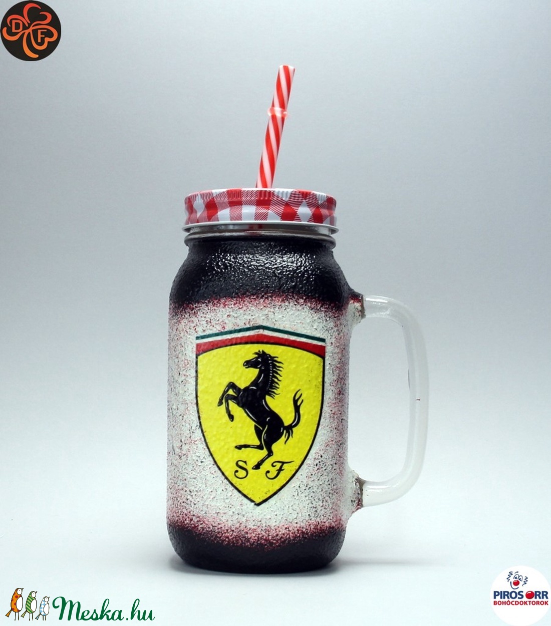 FERRARI üdítős pohár ; ajándék forma1 rajongó gyerekeknek - otthon & életmód - konyhafelszerelés, tálalás - Meska.hu
