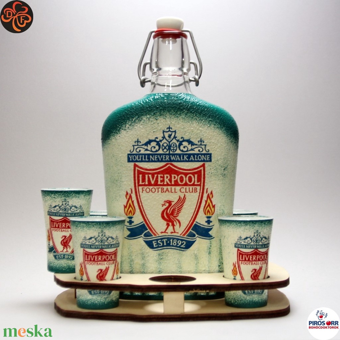 LIVERPOOL pálinkás készlet ; Liverpool szurkolóknak - otthon & életmód - konyhafelszerelés, tálalás - Meska.hu