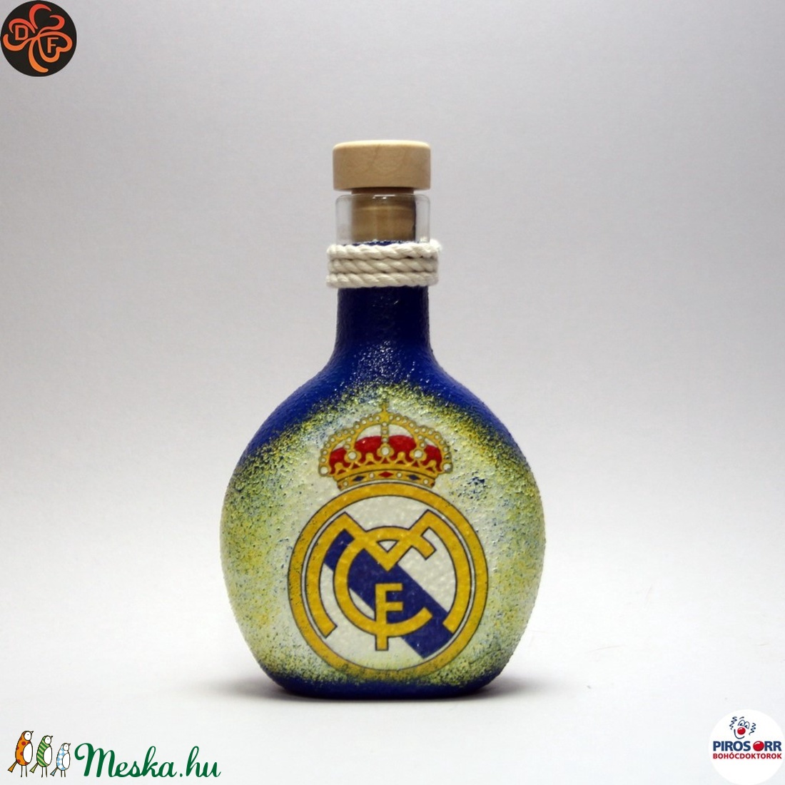 Real Madrid pálinkás flaska ; foci szurkoló férfiaknak - otthon & életmód - dekoráció - Meska.hu