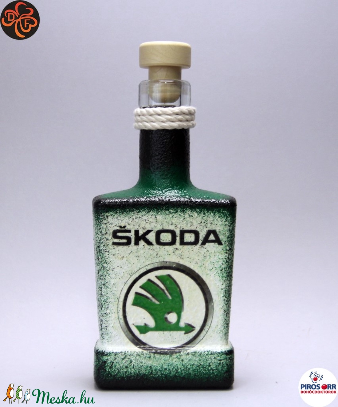 SKODA pálinkás üveg ; Skoda autód fényképével is! - otthon & életmód - dekoráció - Meska.hu