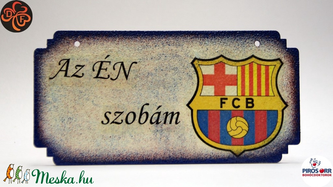 FC Barcelona fatábla ; foci szurkoló fiúknak, gyerekeknek - otthon & életmód - dekoráció - Meska.hu