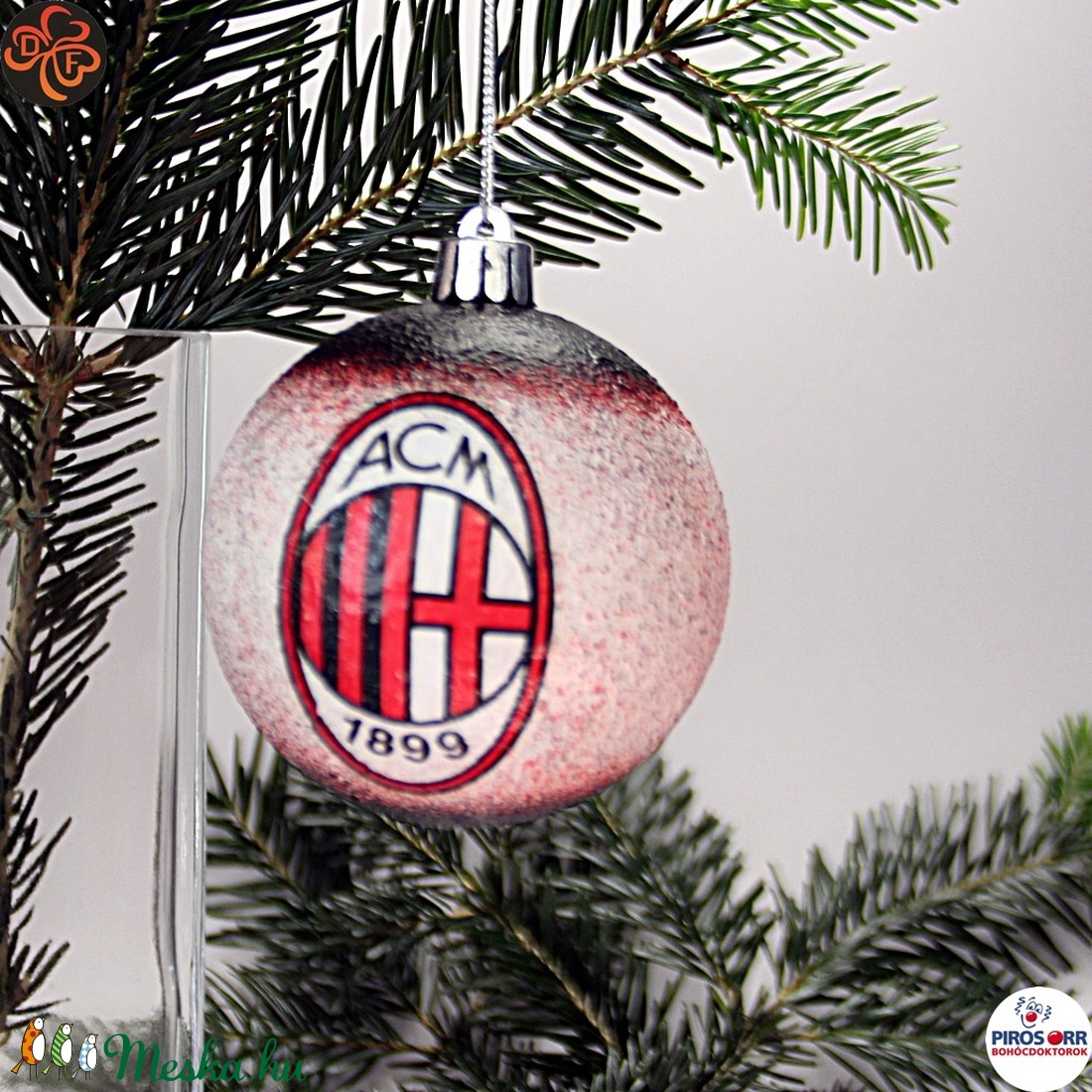 Karácsonyfadísz AC Milan ; Ajándék férj, barát, AC Milan szurkoló részére - karácsony - Meska.hu